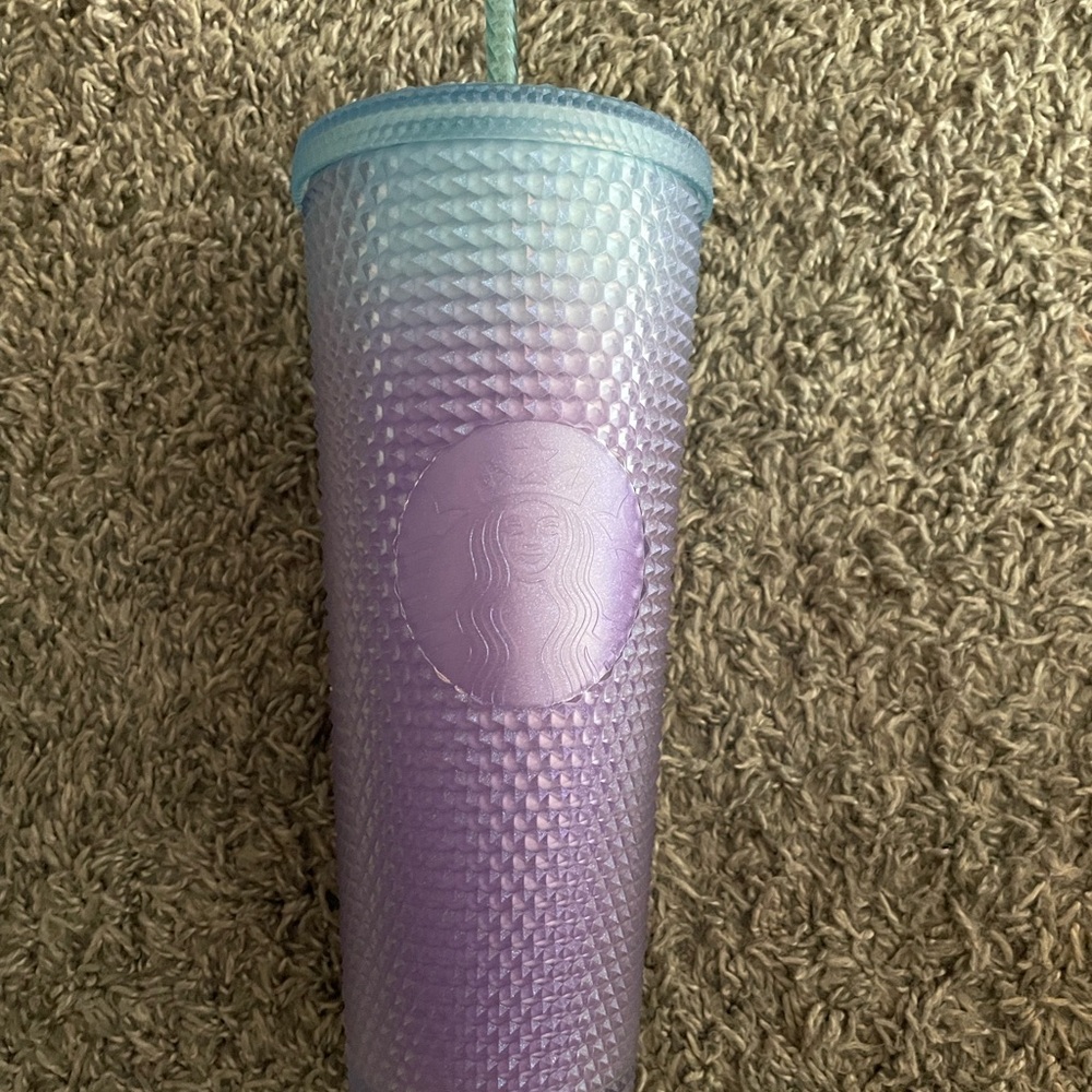 Starbucks Iridescent Purple Tumbler with Blue Lid